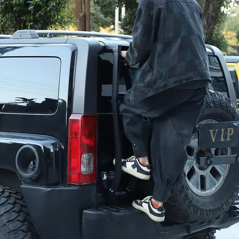 For Hummer H3 2005-2009 Aluminum Alloy Black Car Tailgate Top Ladder Car External Accessories