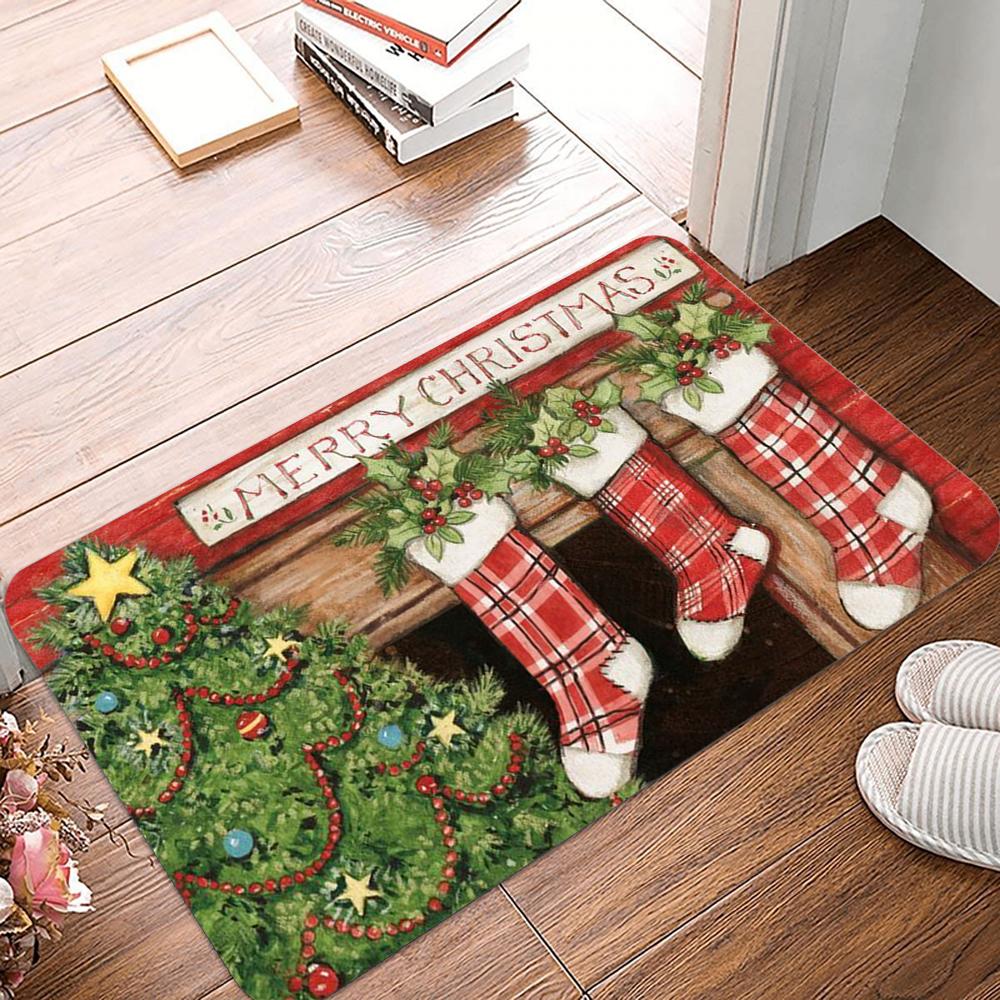 Christmas Door Mat Santa Claus Outdoor Carpet Merry Christmas Decorations For Home 2025 Navidad Xmas Ornament New Year 2026
