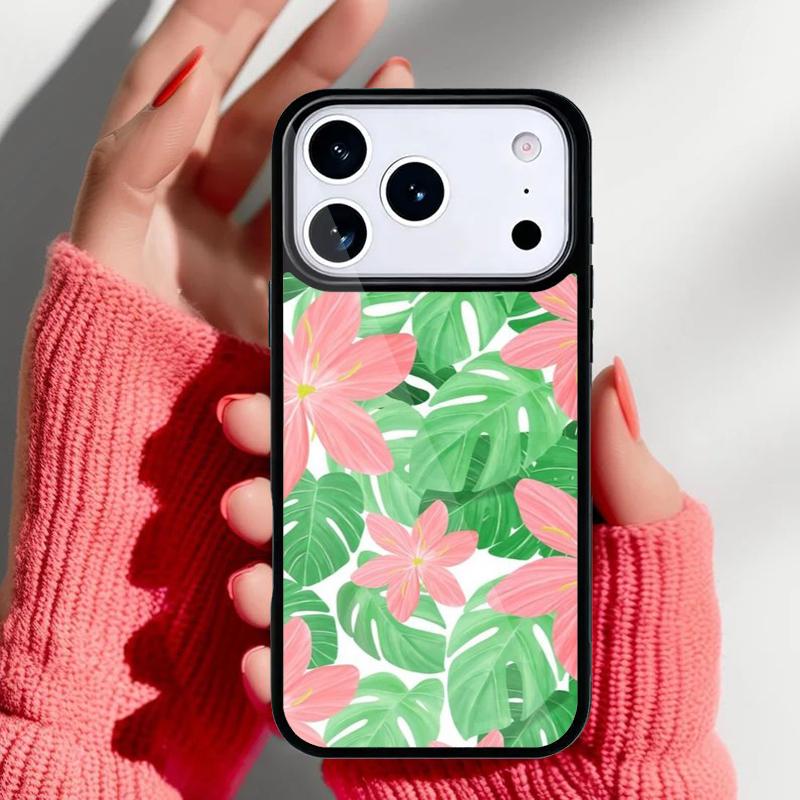 

Green Monstera Leaf Phone Case for iPhone 17 16 15 14 13 Pro Max Back Cover for 12 11 Pro Coque iPhone17