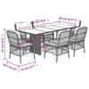 VidaXL Ensemble à Manger de Jardin avec Coussins 7 pcs, Table et Chaise de Terrasse, Meubles de Patio, Mobilier d'Extérieur, 3212066