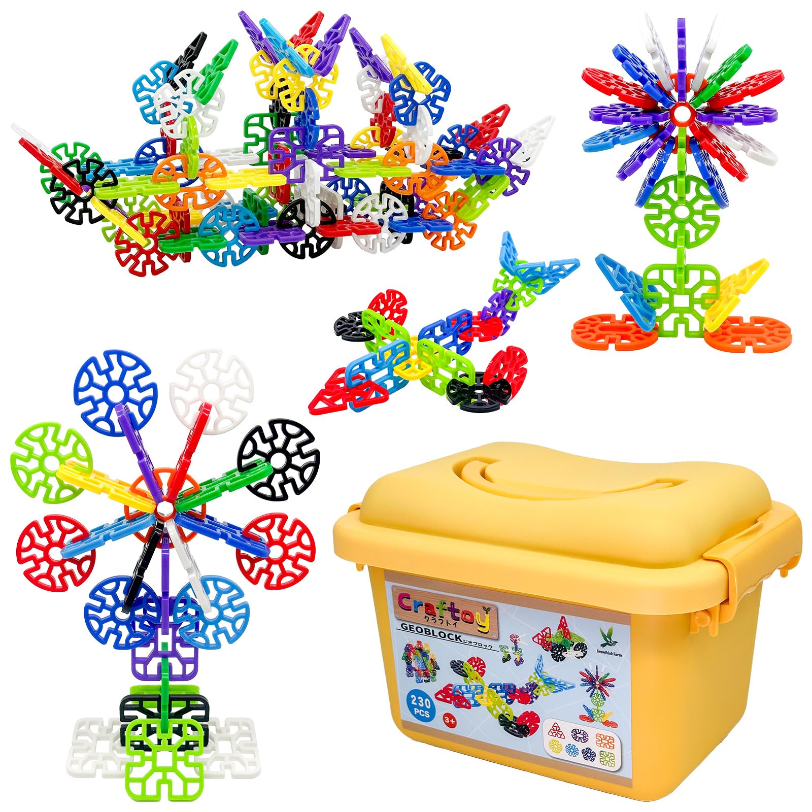 

Craftoy GEOBLOCK Building Blocks Toy for Ages and 6 3, 4, 5, (Geoblock 230)