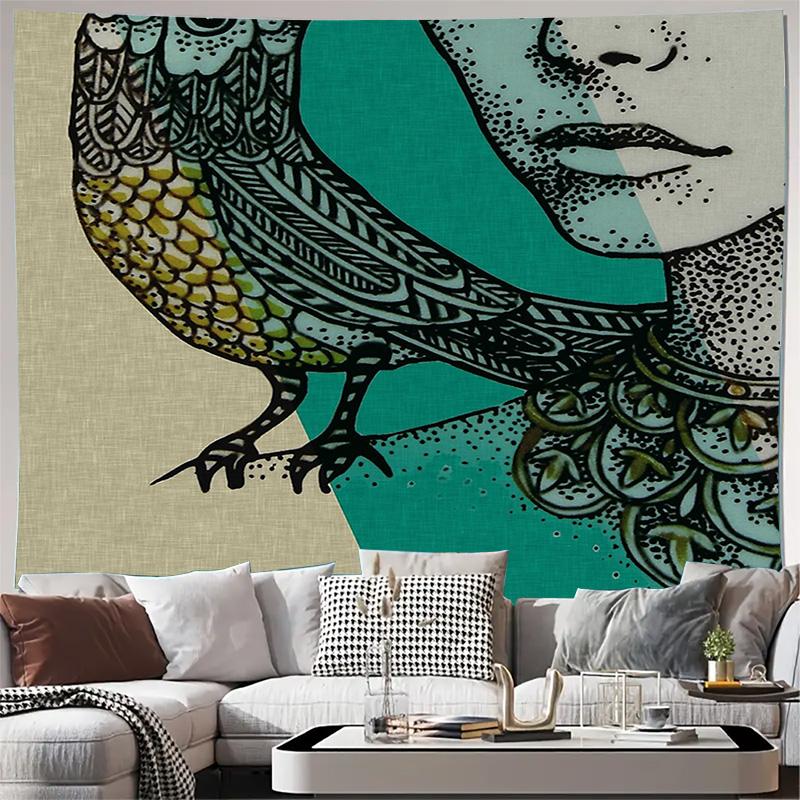 

Bohemian Tapestry Wall Hanging Nature Forest Birds Decor Aesthetic Room Decor Dorm Wall Art Vintage Floral Backdrop Home Textile 74x94cm(29x37in)