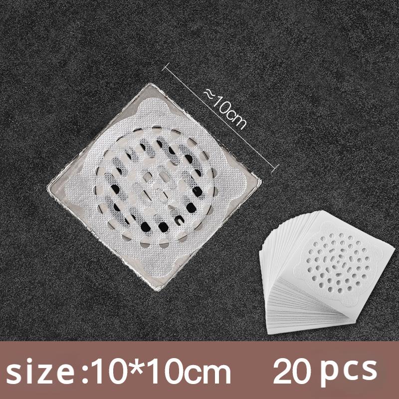 

20pcs Disposable Bathroom Sewer Filter Floor Drain Sink Non-woven Fabric Viscose Floor Drain Stickers Anti-hair Anti-blocking