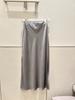 BC Acetate Satin Double Slit Long Skirt - Old Money Style, Slimming Elastic Waist