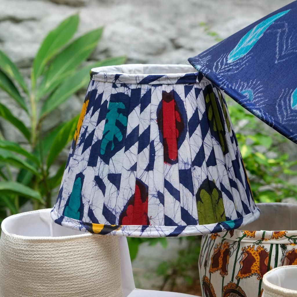 Multicolour Batik Pleated Empire Lampshade