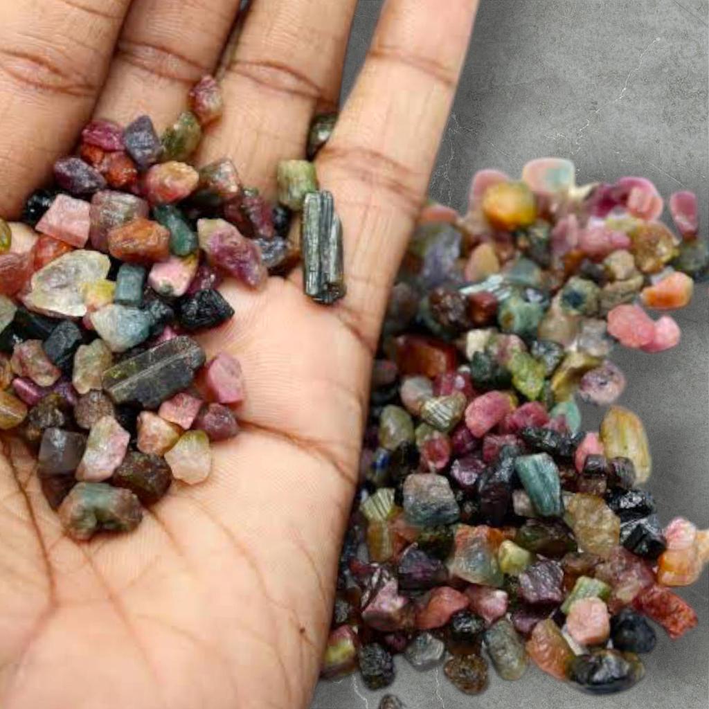 Multi Tourmaline Gemstone Rough, Rough Minerals Untreated Rough, 4-10 MM Size Rough. Multi Tourmaline Rough Gemstone For Jewelry Making.