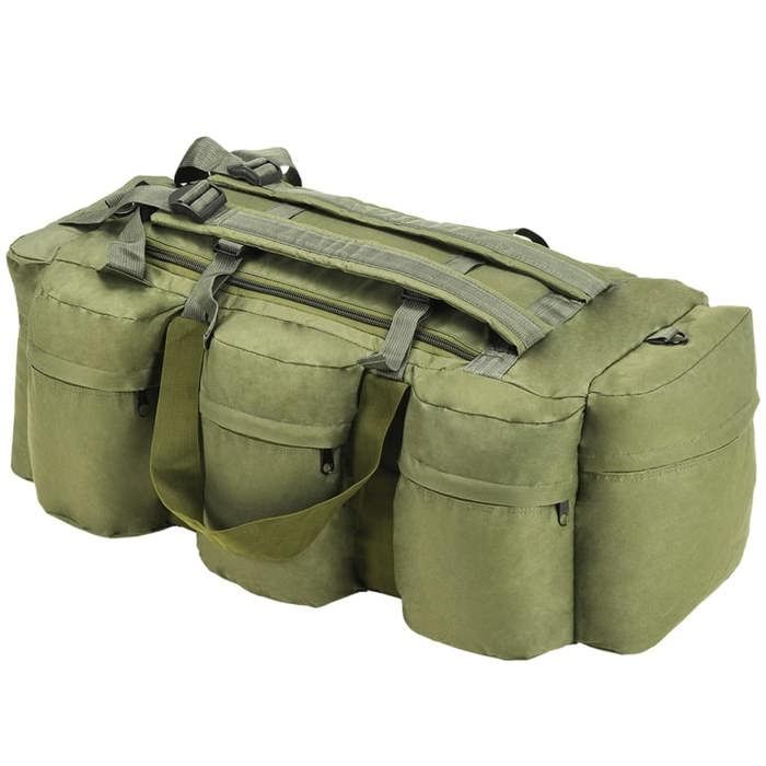 VidaXL Sac de Sport Style Militaire 3-en-1 Sac à Dos Sac à Bagages Rangement Stockage Voyage en Plein Air Randonnée Camping 91388