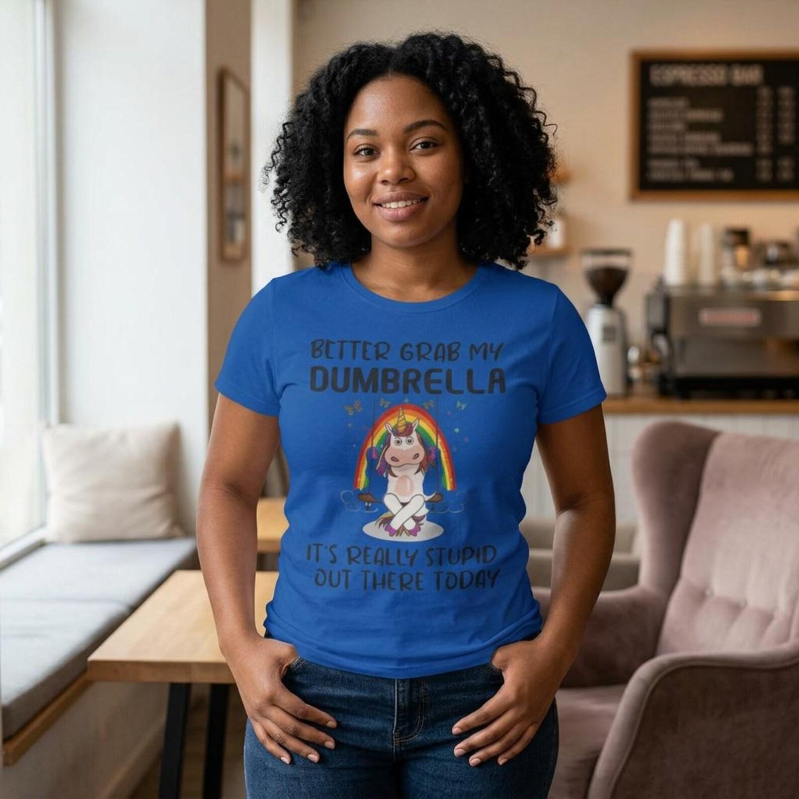 Dumbrella Unicorn Tee | Cute Rainbow Illustration, Funny Quote 2XL