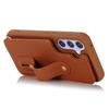 Samsung Galaxy S25+ futrālim Kickstand karšu sloti ar ādu pārklātu TPU vāciņu ar plecu siksnu