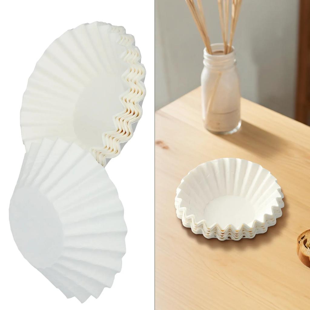 New White Coffee Paper Filters Filter Paper Parts Mesh Filter Replacement Filters 2.0 Large Coffee Filter Coffee Machine