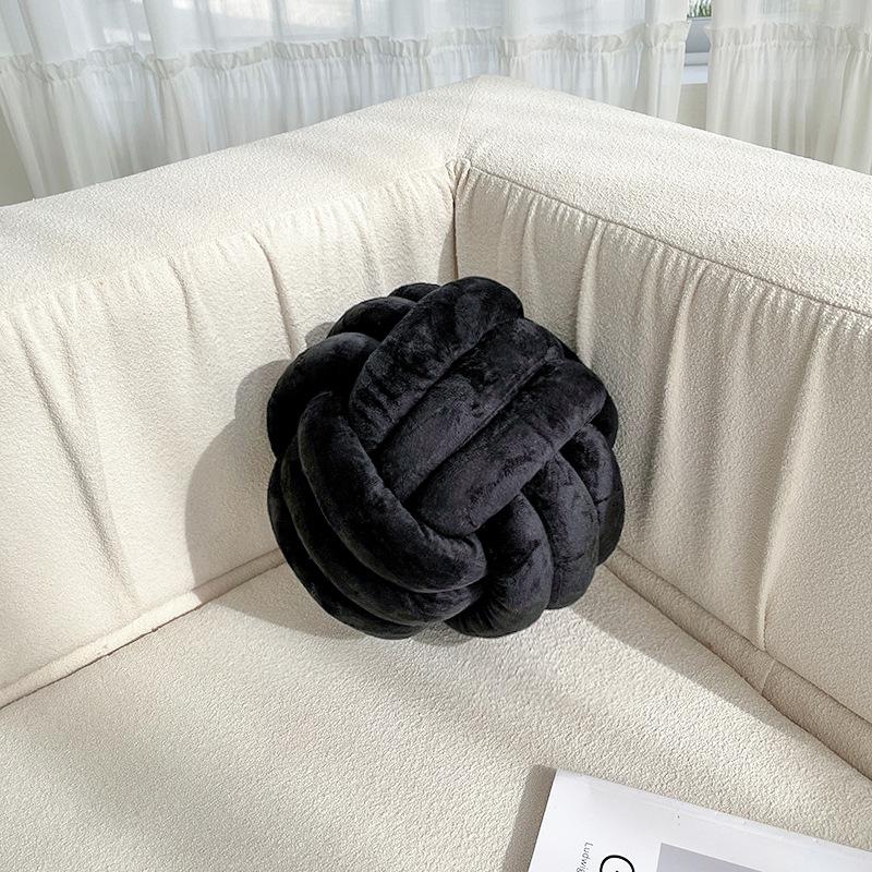 Soft Throw Pillow Hand Knot Cushion Sofa Round Handmade Knotted Ball Car Bedding Stuffed Pillow Bed Living Room Chair Home