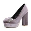 Spring Velvet Platform High Heels Pumps Shoes Woman Fashion Sexy Blue Red Women's Heeled Round Toe Office Party Wedding Shoes