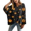 Halloween Crochet Pumpkin Sweater Women, Oversized Pumpkin Knit Pullover,Witch Hat Cozy Fall Sweater