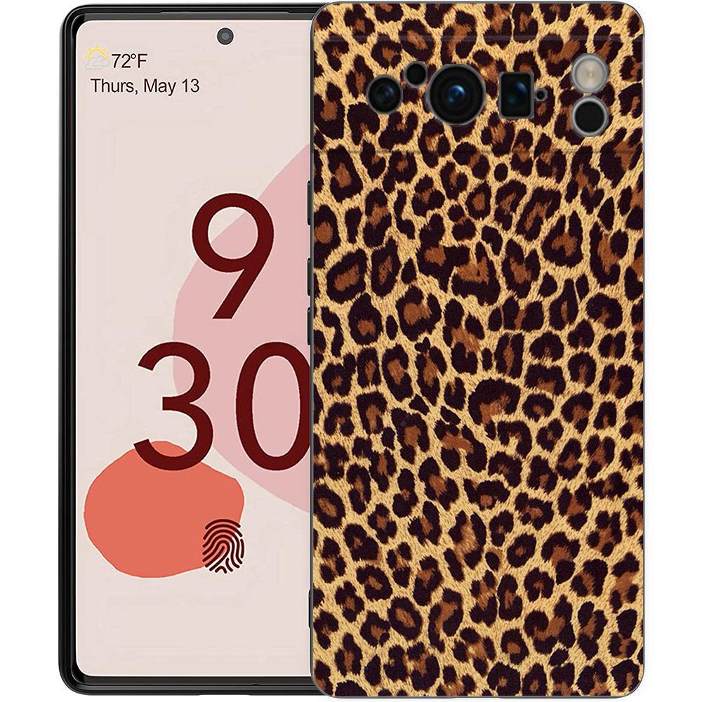 Mode Tiger Leopard Muster Blume Für Google Pixel 8 7 6 Pro 6A 5G Schwarze Handyhülle Weiche Stoßfeste Rückabdeckung TPU Hülle Coque