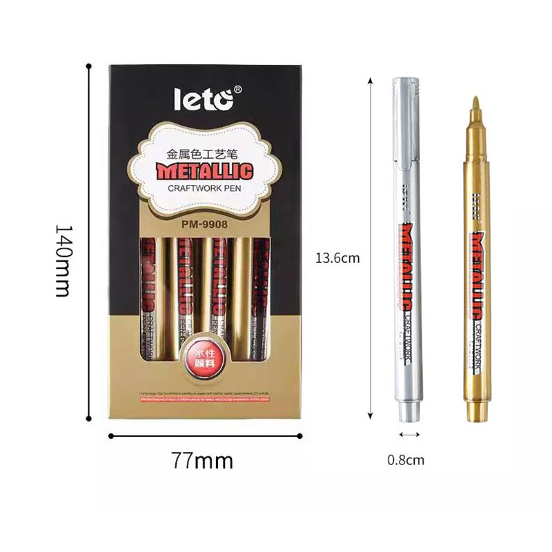 2pcs Gold & Silver Metal Markers Waterproof Quick Dry Water-Based Paint Pen for Greeting Card DIY Drawing And Signature