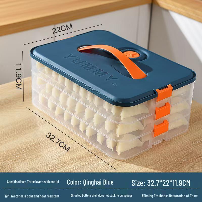 Dumpling Storage Box: Food-Grade Kitchen Freezer Organizer for Fresh-Keeping and Quick-Freezing