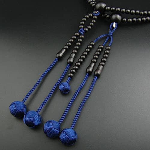 Myorenka Buddhist Prayer Beads for Men, Nichiren Sect, 108 Beads, 108 Beads, Ebony, Brahma Tassel, Buddhist Prayer Beads ...
