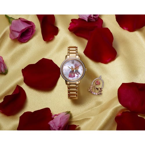 Citizen Belle Disney Belle and the Beast Box Set with Pin, FE7048-51D, Gold Tone