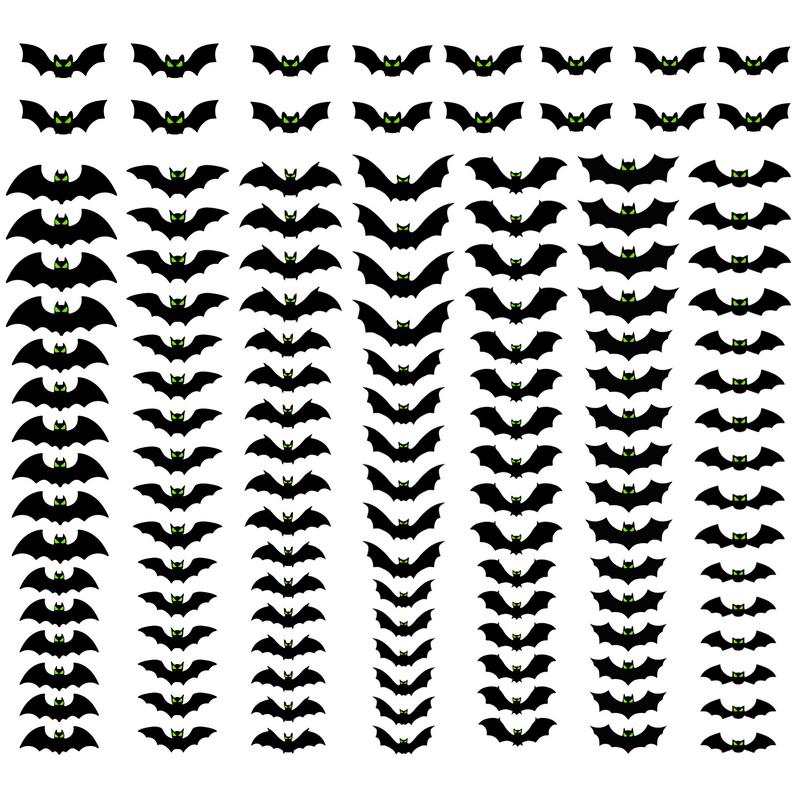 

Декор для стен в виде летучих мышей на Хэллоуин, 3D-украшения для летучих мышей на Хэллоуин, светящиеся глаза, летучие мыши, 128 штук, страшные украшения для стен в виде летучих мышей для ванной комнаты и кухни 20x30cm