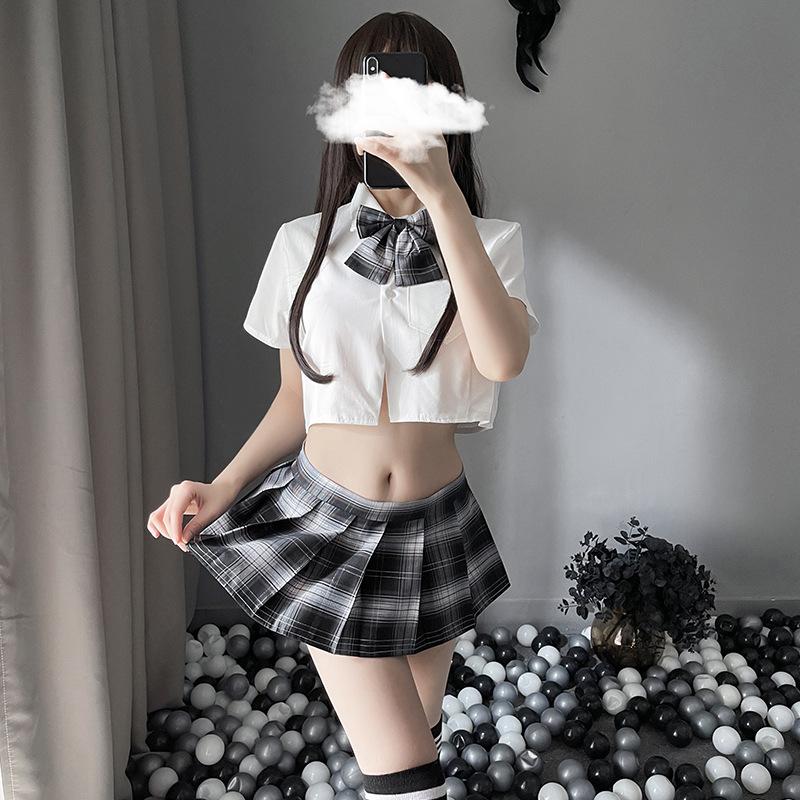Sexy Sexy Student Dress Jk Uniform Pleated Skirt Seduction Cute Plaid Suit Sailor Role Performance