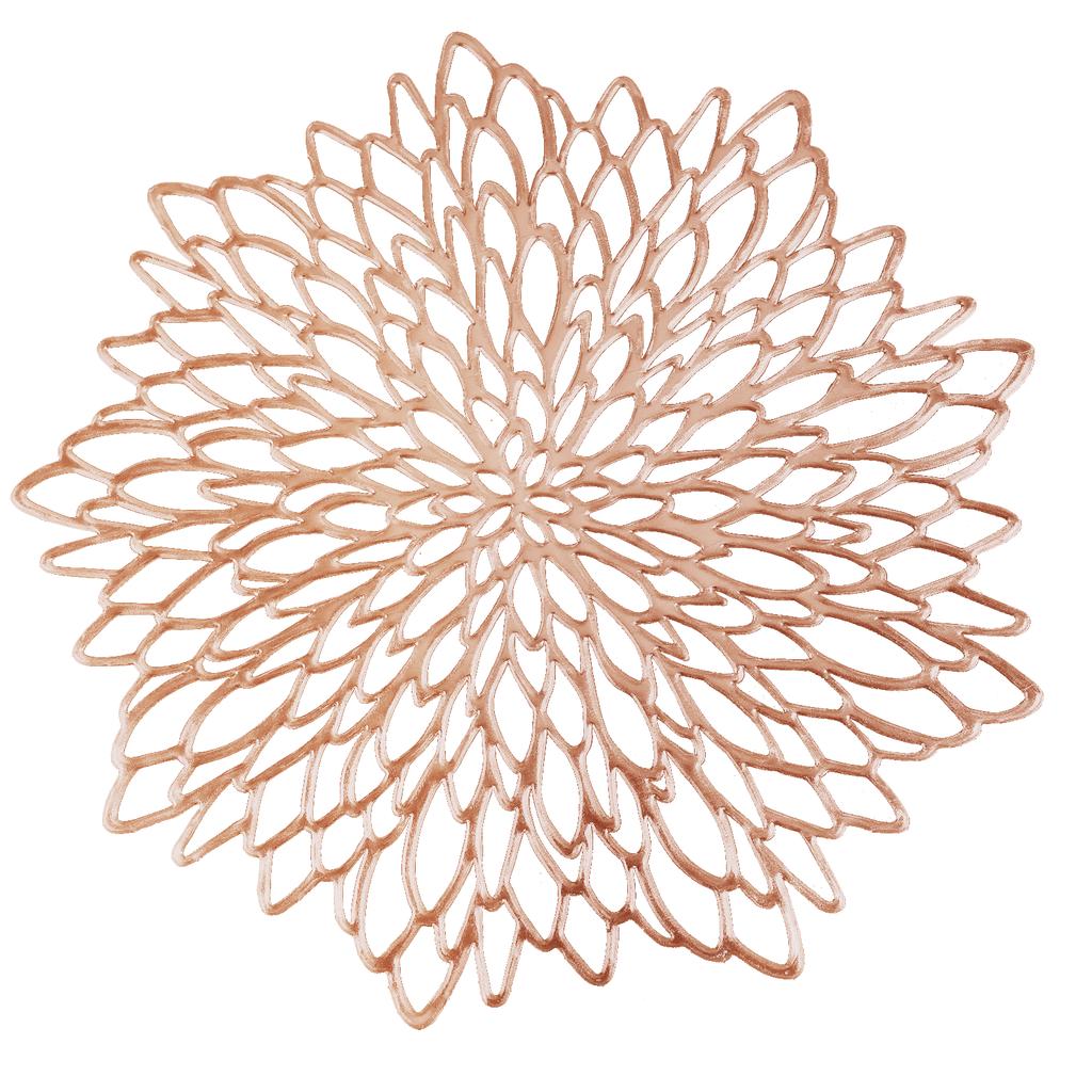 Sets of 4/6 Gold Floral Leaf Hollow Out PlacematsCoasters Vinyl Kitchen Dinning Table Place Mats Wedding Party Washable Decor