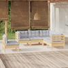Vidaxl 5-Cz. Garden Lounge Set, Grey Cushions, Pine