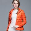 Winter Fashion Lightweight Down Coat for Women Plus Size Slim Fit Long Sleeve Stand Collar Solid Color Zipper Lightweight Autumn Jacket