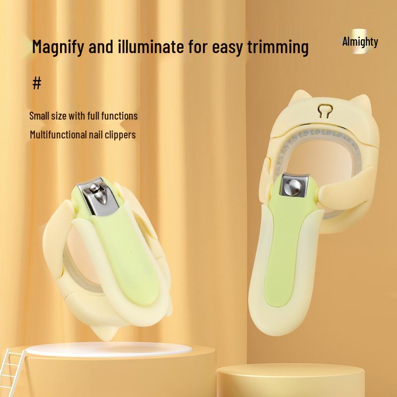 LED Baby Nail Clippers: Stainless Steel Scissors with Magnifier & Anti-Splash Design