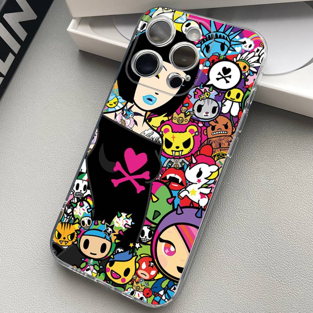 Japan T-Tokidokis Genomskinligt Telefonfodral För iPhone 17 16 15 11 12 13 14 Pro Max Mini Mjukt TPU Silikon Plus