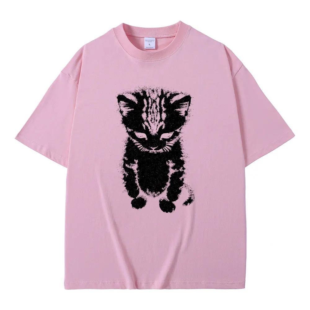 El Gato Sad Crying Cat Funny Meme Graphic TShirt  Unisex Mens Casual Humorous Vintage Oversized Cotton Short Sleeve Tshirts