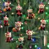 10 Pcs Christmas Ornaments Cute Raccoon Wooden Hanging Ornaments Animal Themed Christmas Tree Decoration for Holiday Party Decor