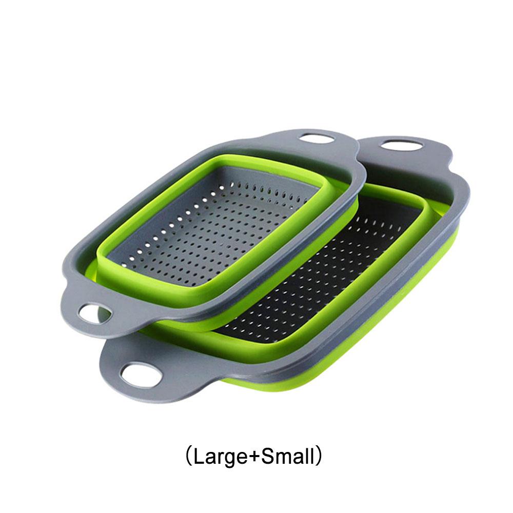 Silicone world Folding Drain Basket Fruit Vegetable Washing Basket Strainer Colander Collapsible Drainer Kitchen Storage Tools