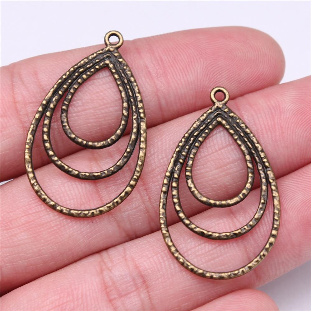 10pcs Vintage Water Droplets Charms For Earring Making DIY Earring Making Findings Accessories Earring Parts