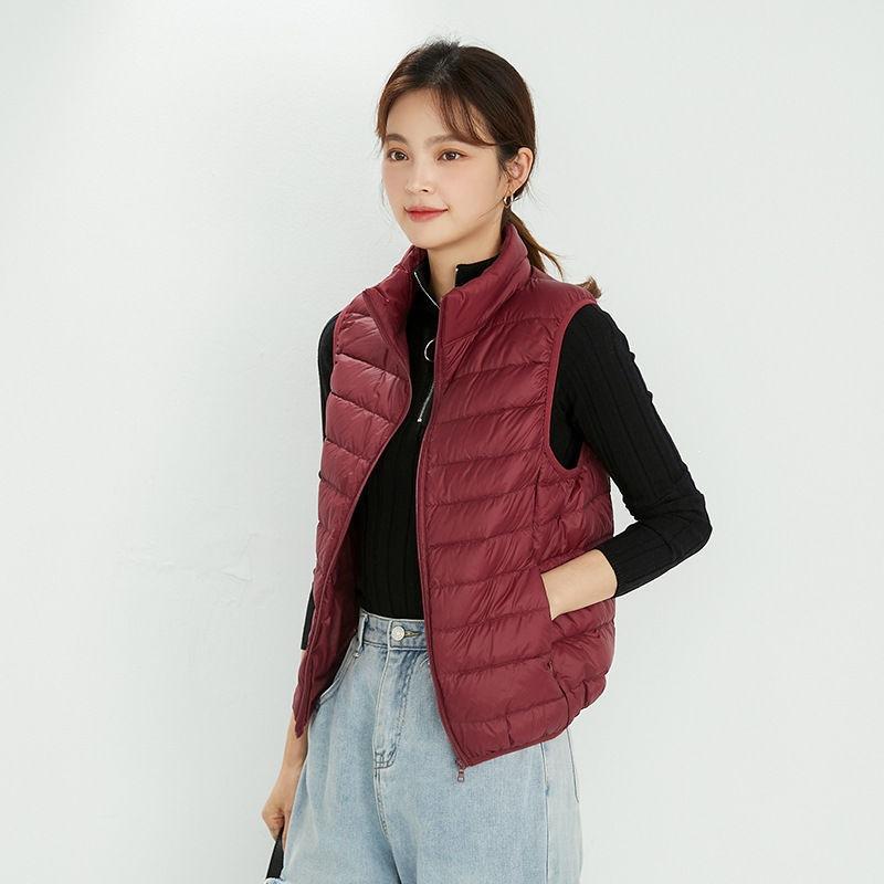 Autumn and Winter New Light Down Jacket Women's Casual Down Vest Fashion Vest Stand-up Collar Vest Thin Vest Jacket
