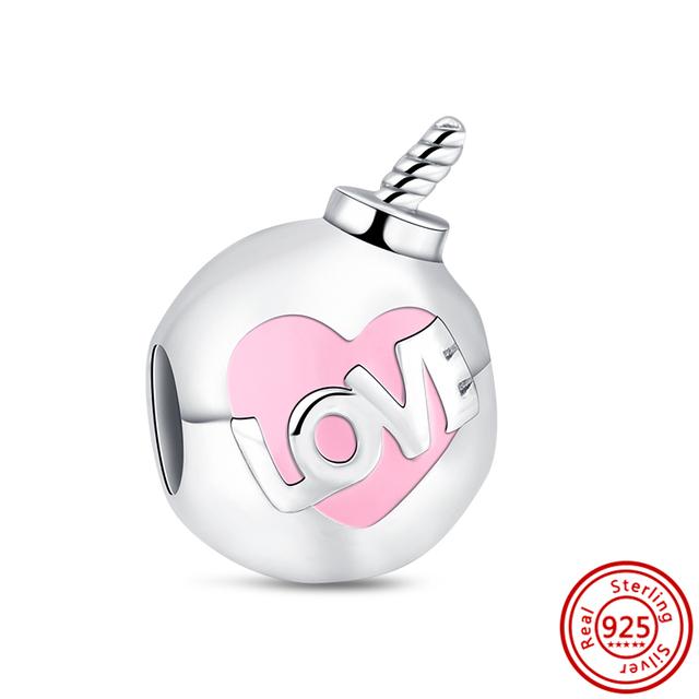 Pantaro 925 Pevná Stříbrná Růžová Série Srdce Květ Motýl Maminka Murano Skleněné Korálky Hodí se Originální přívěsky Náramek Šperky