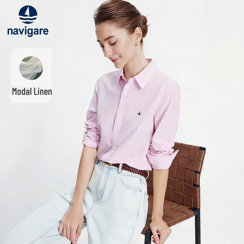 Navigare Women s Striped Long-Sleeve Shirt M