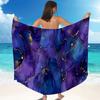 Purple Marble Print Sarong, Large Quick Dry Absorbent Beach Wrap for Travel Camping Easter