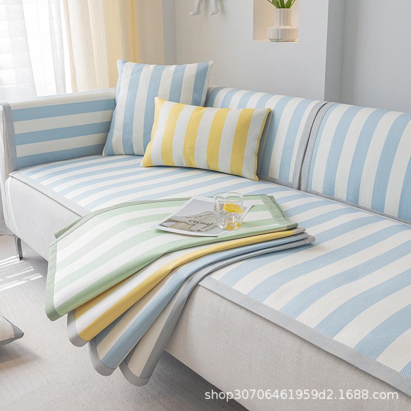 Podložka na pohovku letní ledová hedvábná podložka protiskluzová podložka na letní ratanová podložka jednoduchá moderní malý svěží potah na pohovku