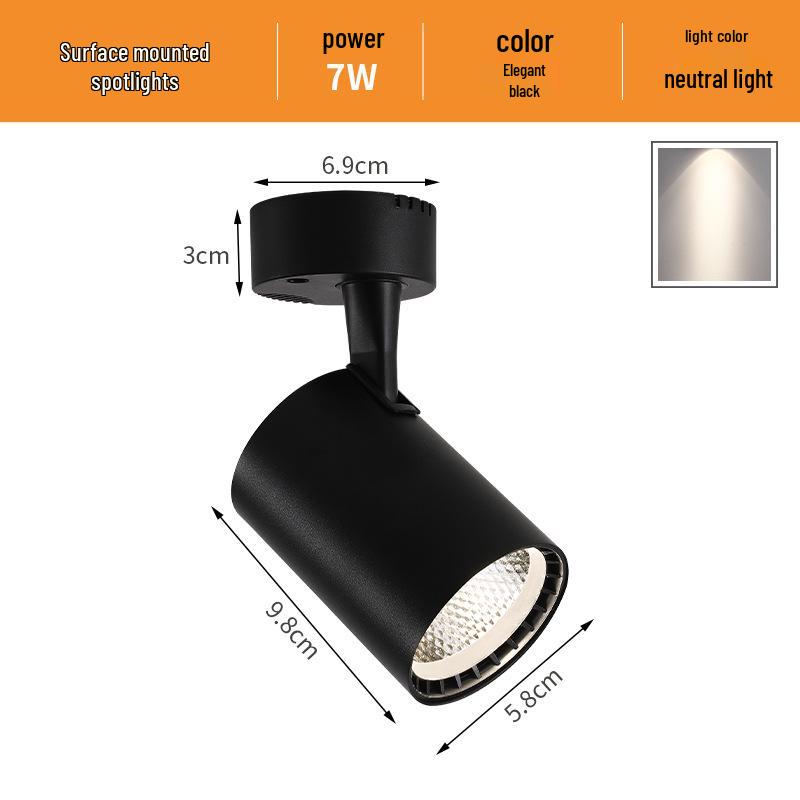 Adjustable COB Spotlight | Super Bright, Surface Mounted Downlight for Home & Commercial Use
