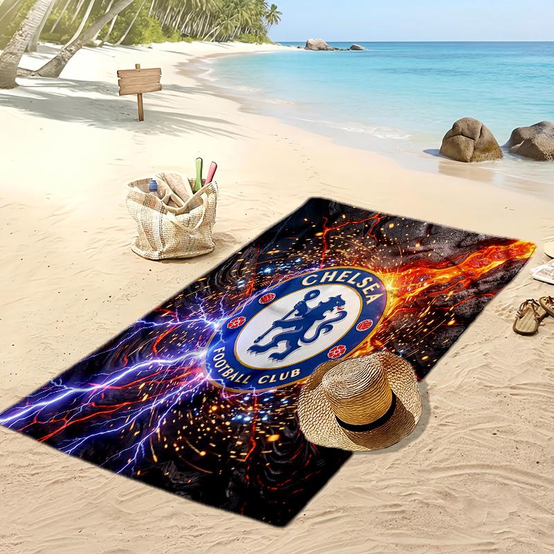 Toalla de Playa Impresa del Chelsea FC Toalla Suave de Secado Rápido Manta de Playa Rectangular Grande Portátil para Viajes Piscina