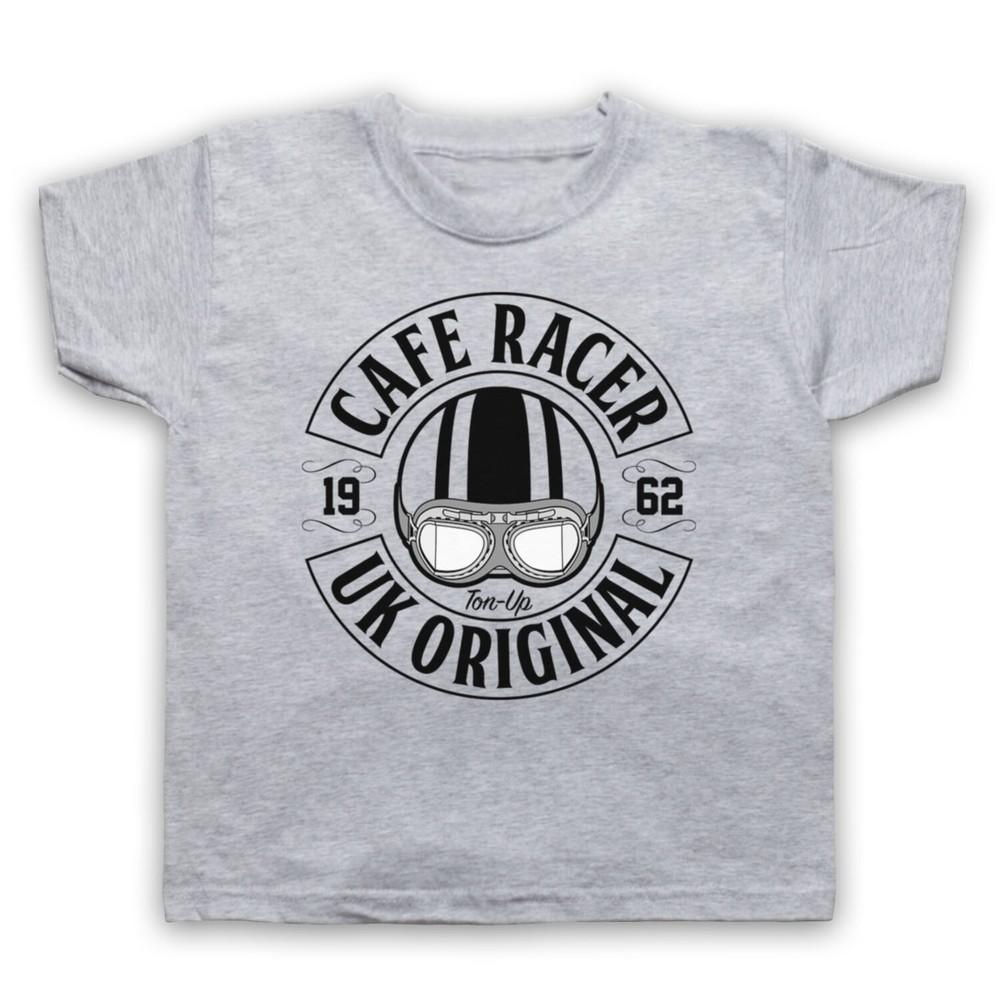 

Cafe Racer Uk Original Motorcycle Ton Up Motorbike Kids Childs T-Shirt XL