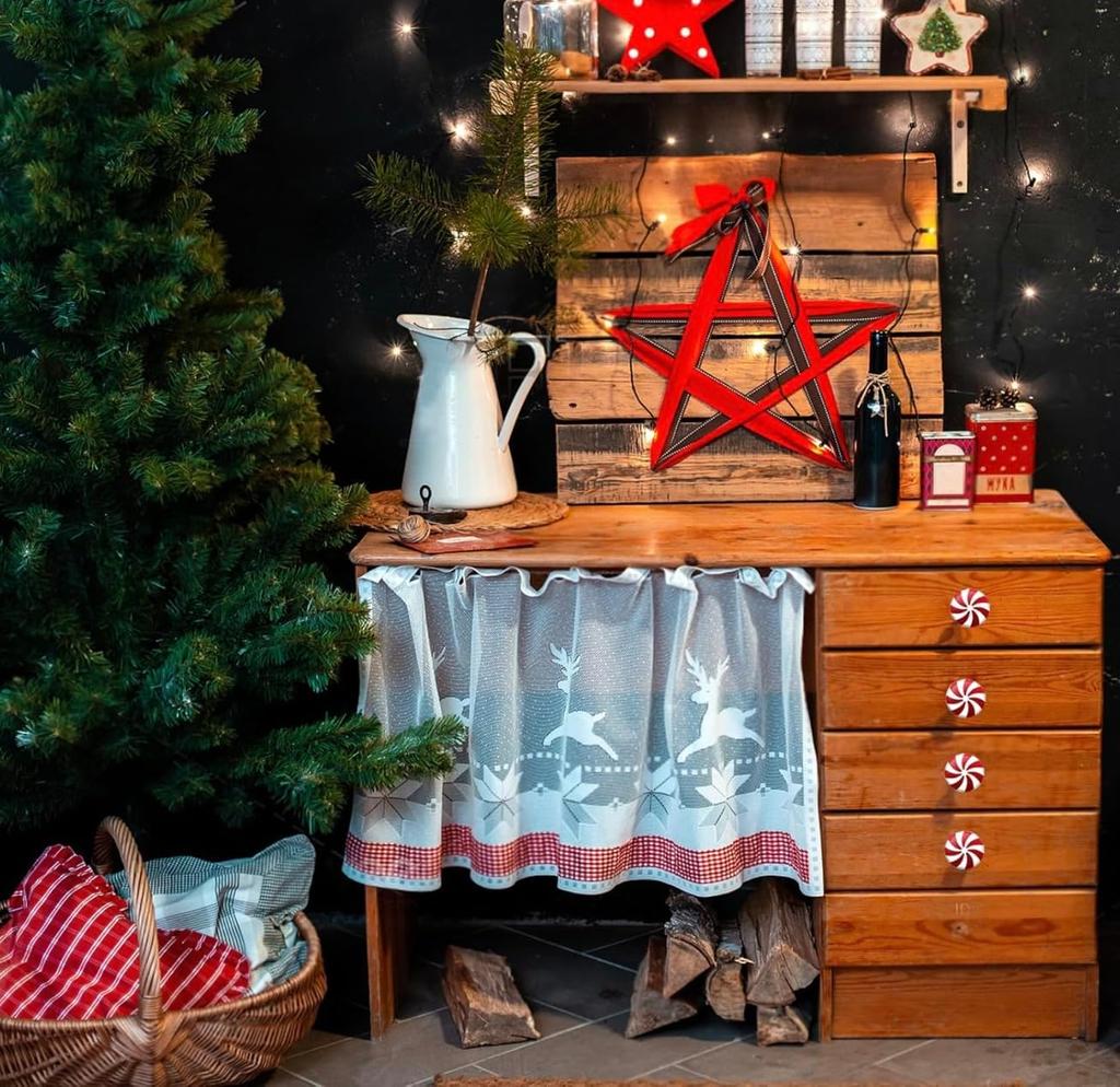 Acrylic Candy Cabinet Knob Covers, Red & White (Set of 20) for Halloween & Christmas