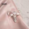 Women Clothing Jewelry Uterus Brooch with Rhinestone Faux Pearl, Human Organ Lapel Pin, Jacket Accessory Hollow Shaped for Coats Sweaters Scarves Body