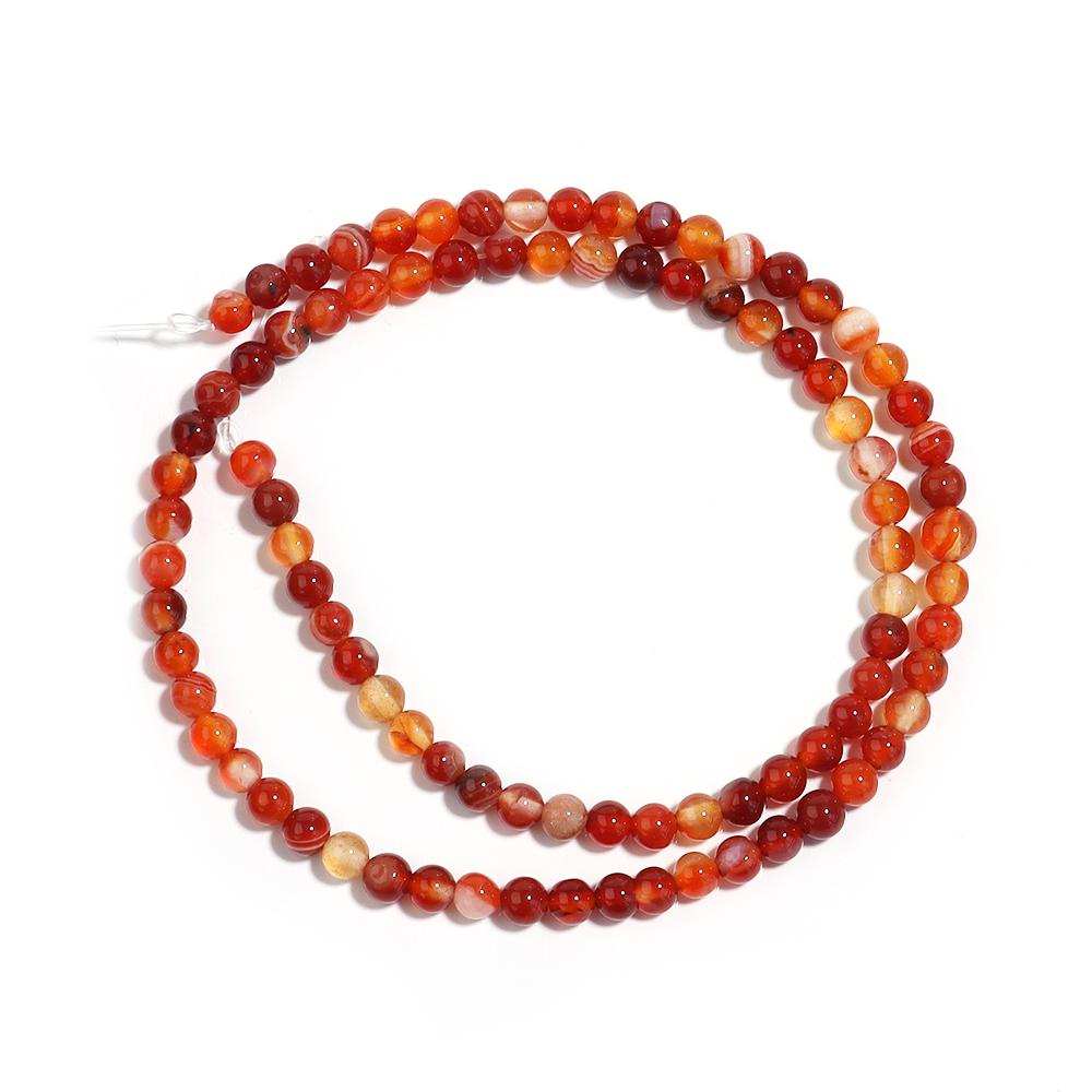 4 6 8 10 12mm Natural Red Striped Agate Beads Round Loose Stone Beads For Jewelry Making DIY Crafts Bracelets Necklace Supplies