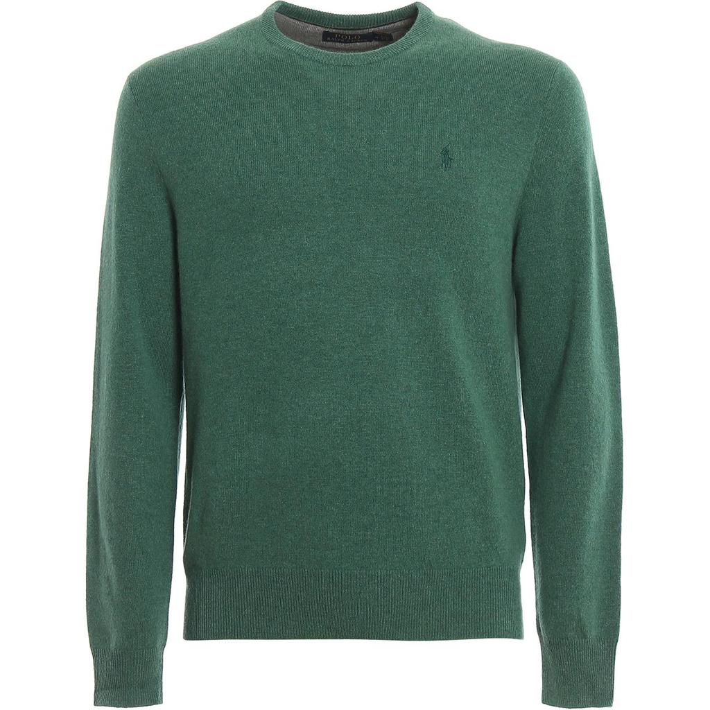 Polo Ralph Lauren Small Pony Logo Embroidered Crew Neck Long Sleeve Sweater Men sweater Green MNPOSWE16820007-300
