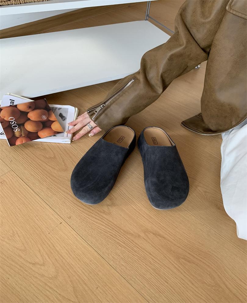 Soft bottom baotou half slippers women's 2025 new autumn meat girls versatile thick bottom beautiful sandals