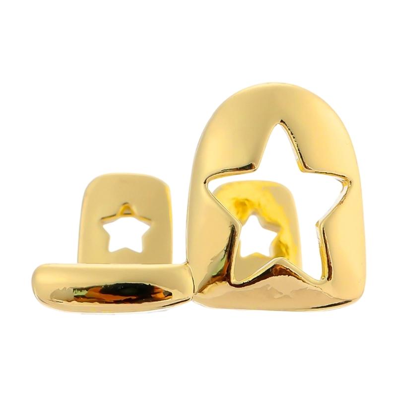 

Fashionable Hollow Out Star Dental Grillzs High Polish Copper Teeth Jewelry for Costumes Outfits