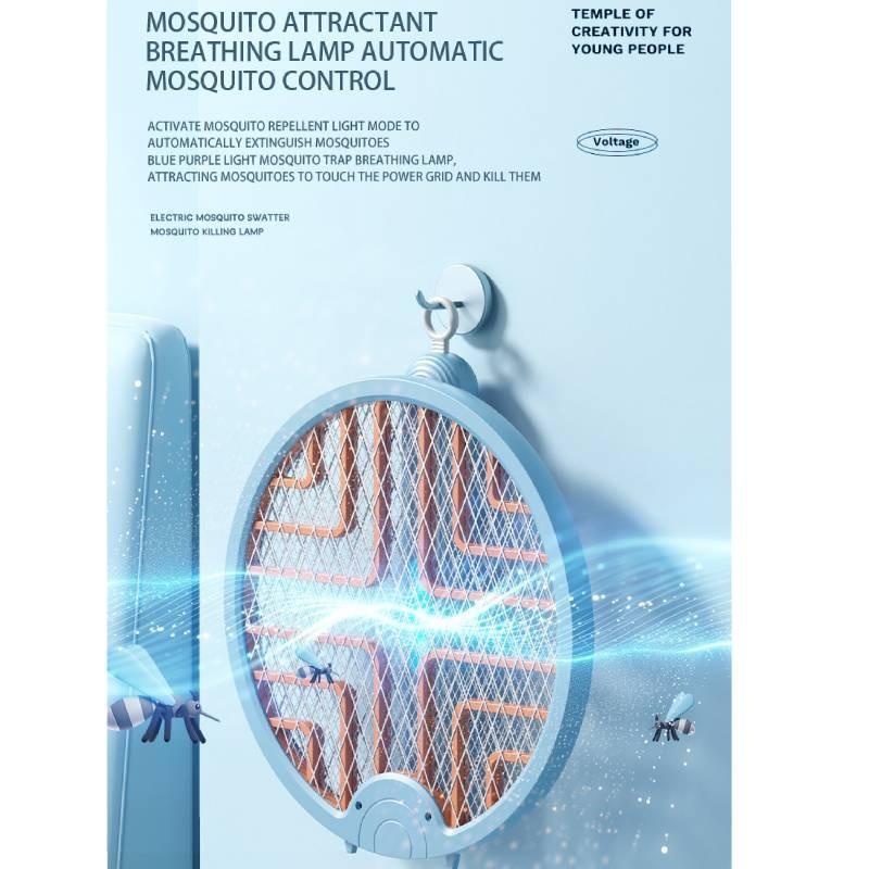 2 In1 Foldable Electric Mosquito Swatter Mosquito Attracting Light Repelling