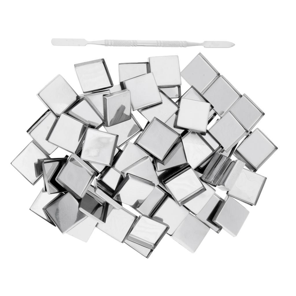 100Pcs Empty Eyeshadow Blush Makeup Pans Magnetic Tins Palette Square+Stick
