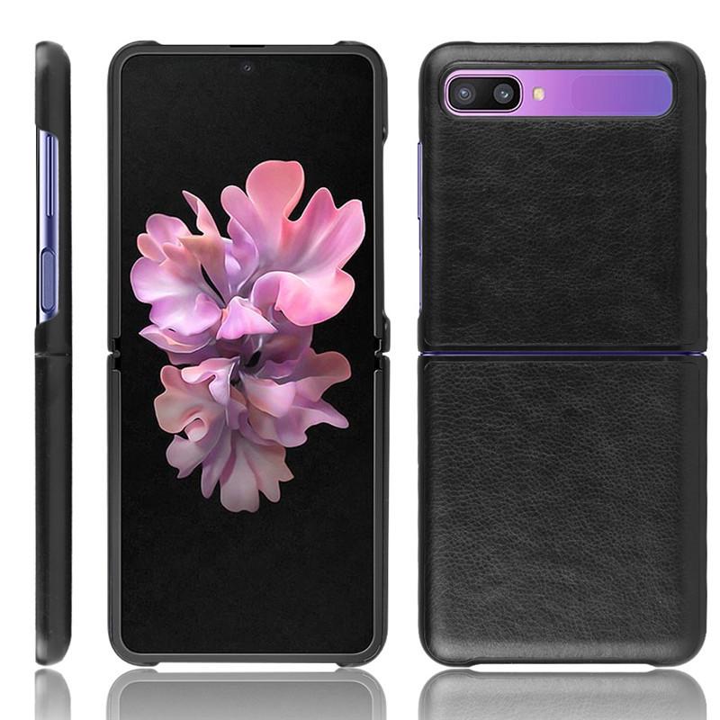 Suitable for Samsung Galaxy Z Flip phone case with lychee leather texture protective cover, Samsung Zflip phone case